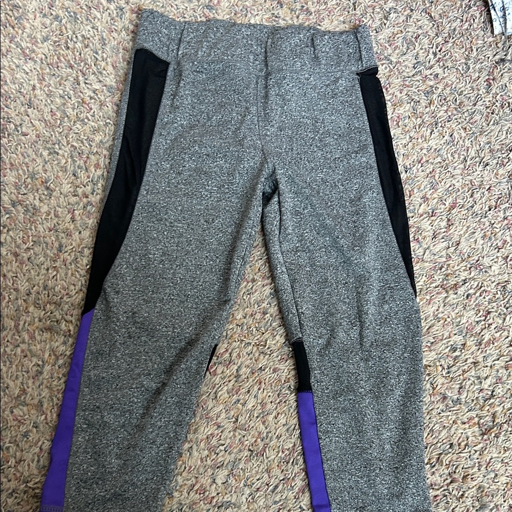 Gray and Purple Women's Capris